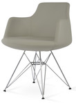 Dervish Tower Dining Chair, Light Grey Leatherette by sohoConcept