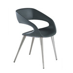 Shape Dining Chair (Grey Seat, Aluminum Legs) by Bellini Modern Living