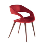 Shape Dining Chair (Red Seat, Solid Walnut Legs) by Bellini Modern Living