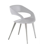 Shape Dining Chair (White Seat, Aluminum Legs) by Bellini Modern Living