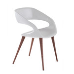 Shape Dining Chair (White Seat, Solid Walnut Legs) by Bellini Modern Living