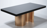 Wave Extension Dining Table (Gold Matt) by ESF Furniture