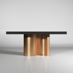 Wave Extension Dining Table (Gold Matt) by ESF Furniture