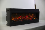 Amantii Panorama Series Deep Smart Electric Fireplace w/ Oak Media Yellow Flame