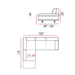 Roxanne Sectional technical specifications by Bellini Modern Living