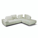 Roxanne RHF Sectional Sofa w/ Light Grey Italian leather upholstery by Bellini Modern Living