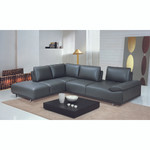 Roxanne LHF Sectional Sofa w/ Dark Grey Italian leather upholstery by Bellini Modern Living