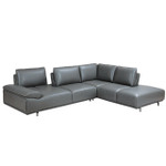 Roxanne RHF Sectional Sofa w/ Dark Grey Italian leather upholstery by Bellini Modern Living