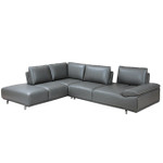 Roxanne LHF Sectional Sofa w/ Light Grey Italian leather upholstery by Bellini Modern Living