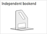 Independent bookend: Steel sheet with double panel thickness 1/4” with integrated 
foot support.  Dimensions 9” x 6 1/4” by Actiu