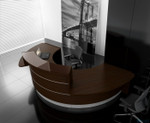 Valde 141" Curved Reception Desk w/ Left & Right Countertop (ADA Compliant) - LAV05L by MDD Office Furniture
