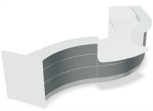 Valde 109" Curved Reception Desk w/ Countertop (ADA Compliant) - LAV165L by MDD Office Furniture