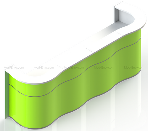 Wave Reception Desk LUV23 - 122 8/8" by MDD Office Furniture