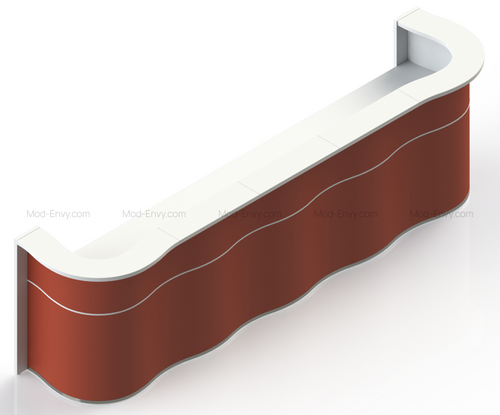 Wave Reception Desk LUV25 - 152 4/8" by MDD Office Furniture