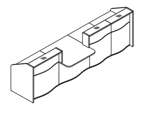 Wave Reception Desk LUV33, LUV331, LUV34, LUV341 by MDD Office Furniture.