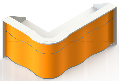 Wave Reception Desk LUV41 - 92 1/8" by MDD Office Furniture