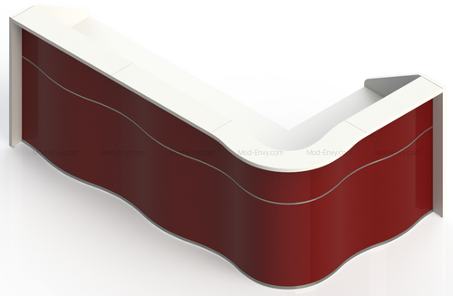 Wave Reception Desk LUV43 - 109 4/8" by MDD Office Furniture