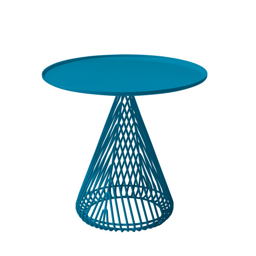 Cono Table in peacock blue finish by Bend Goods