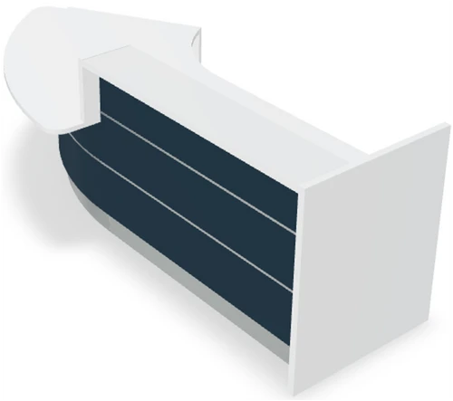 Valde LAV92L Curved Reception Desk w/ Right Countertop (ADA Compliant) - 123" by MDD Office Furniture