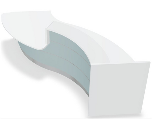 Valde Curved Reception Desk LAV33L - 135" by MDD Office Furniture