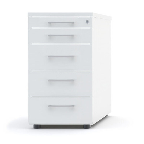 Stationary Pedestal w/  5 Metal Drawers &  separate pencil drawer by MDD Office Furniture