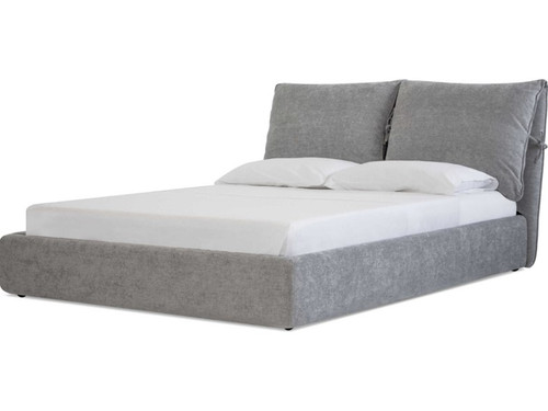 Plume Bed w/ Heather Grey Chenille upholstery by Mobital