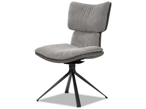 Jiacamo Pewter Corduroy / Black Side Swivel Dining Chair by Mobital