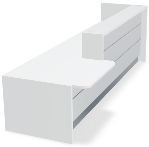 Valde LAV20L Straight Reception Desk w/ Right Countertop (ADA Compliant) - 93" by MDD Office Furniture