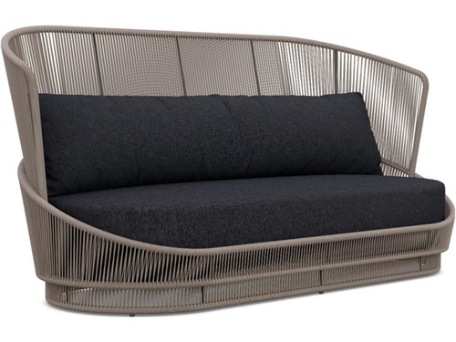 Palma Mocha All-Weather Rope Sofa with Midnight Cushion by Azzurro Living