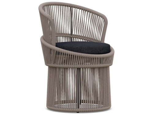 Palma Rope Swivel Dining Armchair + Truffle Cushion by Azzurro Living