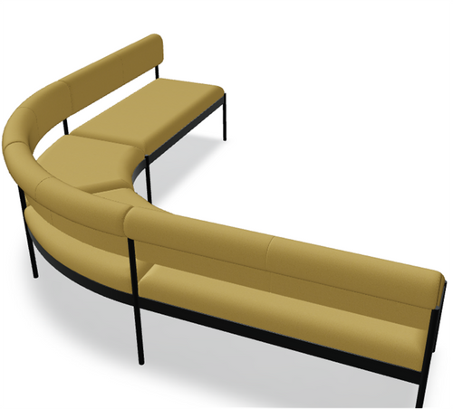 Nora Corner Office Bench w/ Outside Backrest - NOR202 by MDD Office Furniture