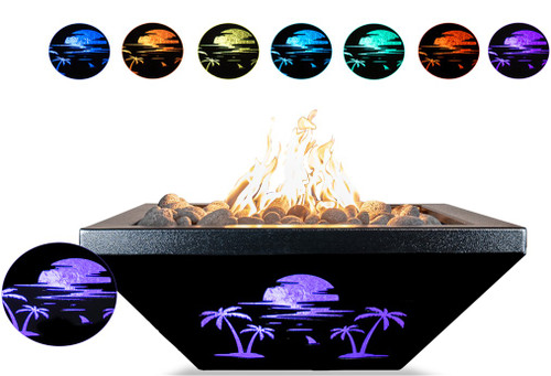 Lighthouse LED Series Miami Fire Bowl - Powder Coat - 36" by The Outdoor Plus