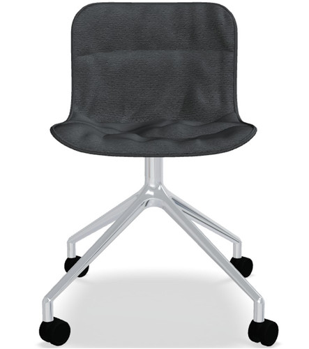 Baltic 2 Soft Duo Fabric Swivel Office Chair w/ Polished Aluminum Base - BLK5PP19K by MDD Office Furniture