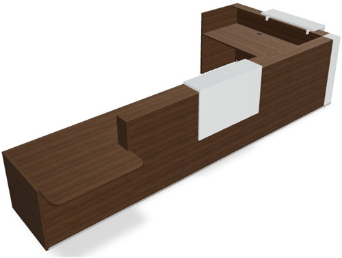Tera 169" L-Shape Reception Desk w/ Right Counter Top (ADA Compliant) TRA44L by MDD Office Furniture