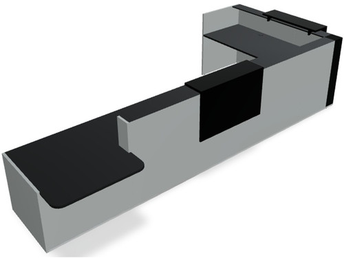 Tera 153" L-Shape Reception Desk w/ Right Counter Top (ADA Compliant) TRA43L by MDD Office Furniture