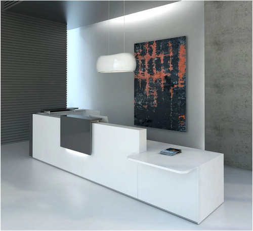 Tera 185" L-Shape Reception Desk w/ Left Counter Top (ADA Compliant) TRA45P by MDD Office Furniture