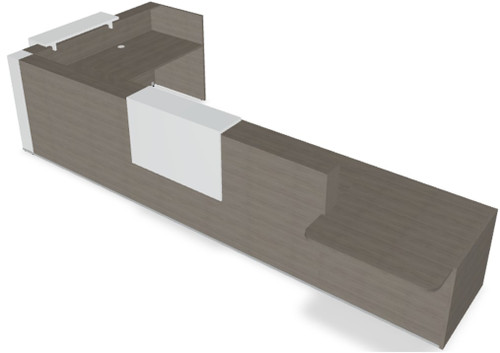 Tera 153" L-Shape Reception Desk w/ Left Counter Top (ADA Compliant) - TRA43P by MDD Office Furniture