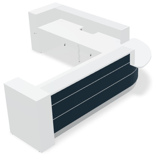 Valde 146" x 146" Corner Reception Desk w/ Countertop (ADA Compliant) - LAV124L by MDD Office Furniture