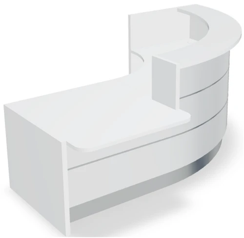 Valde LAV861L Curved Reception Desk w/ Right Countertop (ADA Compliant) - 95" x 72" by MDD Office Furniture