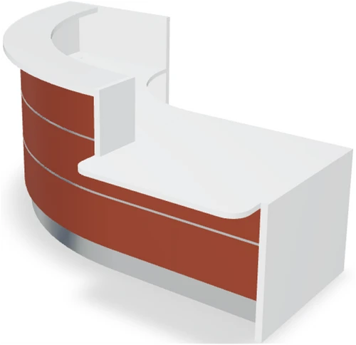 Valde LAV871L Curved Reception Desk w/ Left Countertop (ADA Compliant) - 95" x 72" by MDD Office Furniture