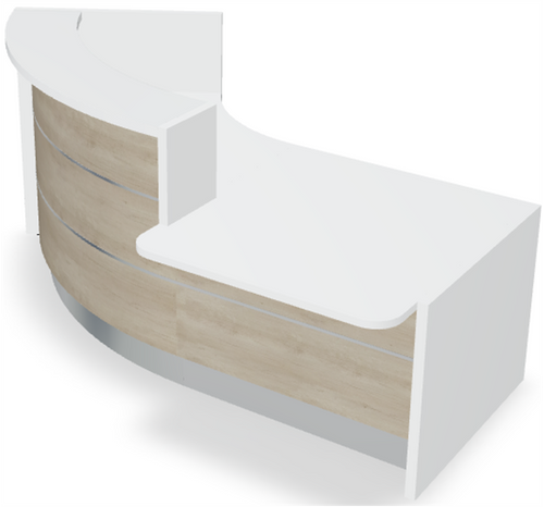 Valde LAV851L Curved Reception Desk w/ Left Countertop (ADA Compliant) - 88" x 58" by MDD Office Furniture