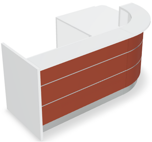 Valde LAV1411L Corner Reception Desk w/ Left Countertop (ADA Compliant) 96" x 69" by MDD Office Furniture