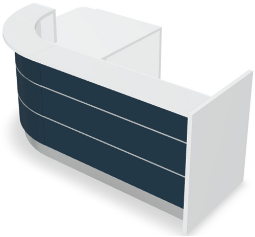 Valde LAV1401L Corner Reception Desk w/ Right Countertop (ADA Compliant) 96" x 69" by MDD Office Furniture
