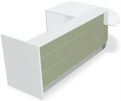 Valde LAV113L Corner Reception Desk w/ Left Countertop (ADA Compliant) - 107" x 84" by MDD Office Furniture