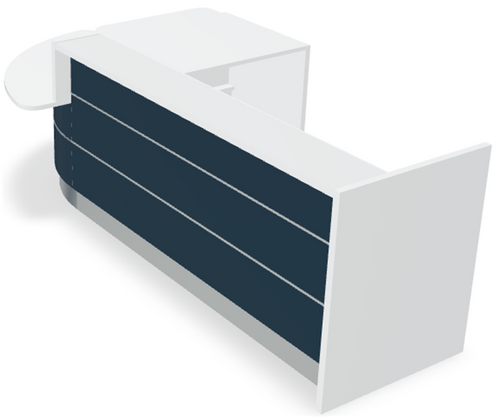 Valde LAV1101L Corner Reception Desk w/ Right Countertop (ADA Compliant) 96" x 76" by MDD Office Furniture