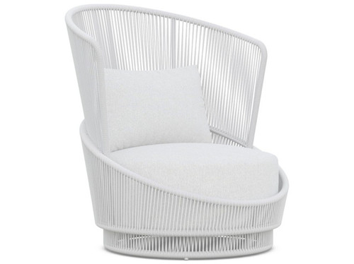 Palma White Mist Rope Swivel Club Chair + Polar Cushion by Azzurro Living
