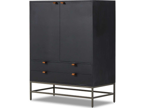 Trey Bar Cabinet - Black Wash Poplar by Four Hands