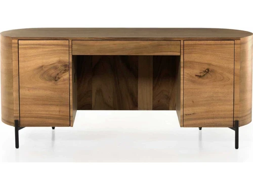 Lunas Executive Desk - Gold Guanacaste Sculpted Silhouette by Four Hands