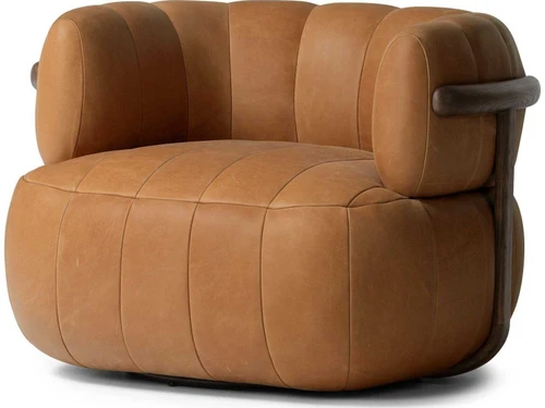 Doss Swivel Chair - Palermo Cognac by Four Hands