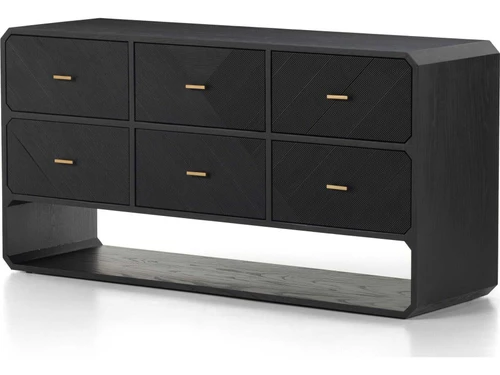 Caspian 6 Drawer Dresser - Black Ash Veneer by Four Hands